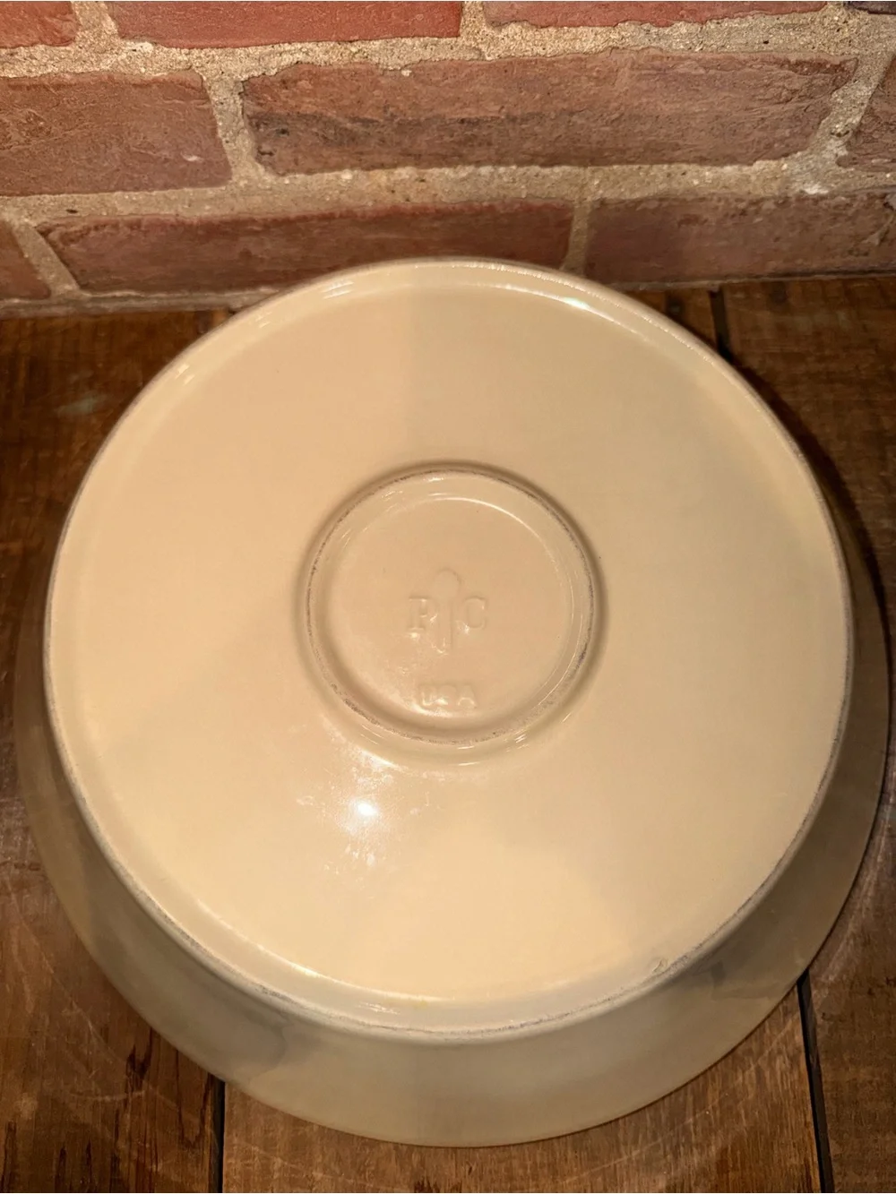 Pampered Chef Versatile Cream Ceramic Serving Bowl Large Cooking Made USA
